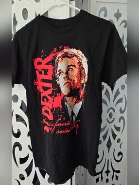 Dexter Graphic Tee Black Mens M NWOT Showtime TV Show Splatter Promo T-Shirt